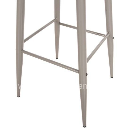 BAR STOOL HIGH SEAT VANESSA HM8459.20 GREY PP & GREY METAL LEGS 47x48,5x107Hcm.
