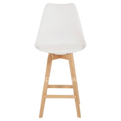 BAR STOOL VEGAS HM8000.21 MEDIUM HEIGHT WHITE POLYPROPYLENE NATURAL BEECH WOOD 47x58x100Hcm.