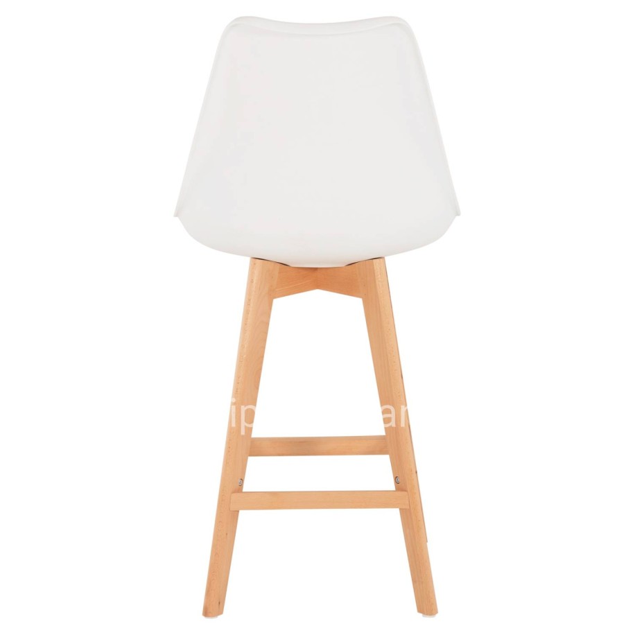 BAR STOOL VEGAS HM8000.21 MEDIUM HEIGHT WHITE POLYPROPYLENE NATURAL BEECH WOOD 47x58x100Hcm.