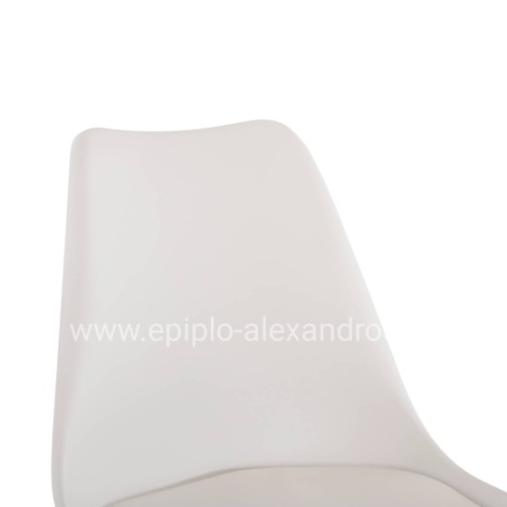 BAR STOOL VEGAS HM8000.21 MEDIUM HEIGHT WHITE POLYPROPYLENE NATURAL BEECH WOOD 47x58x100Hcm.