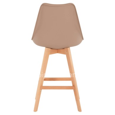 BAR STOOL VEGAS HM8000.55 MEDIUM HEIGHT CAPPUCCINO POLYPROPYLENE NATURAL BEECH WOOD 47x58x100Hcm.