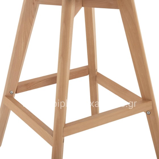BAR STOOL VEGAS HM8000.55 MEDIUM HEIGHT CAPPUCCINO POLYPROPYLENE NATURAL BEECH WOOD 47x58x100Hcm.