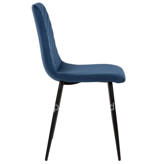 DINING CHAIR LATRELL HM8587.08 BLUE VELVET & BLACK METAL LEGS 43x54x88Hcm.