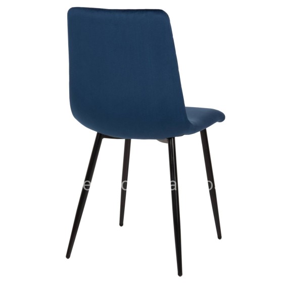 DINING CHAIR LATRELL HM8587.08 BLUE VELVET & BLACK METAL LEGS 43x54x88Hcm.