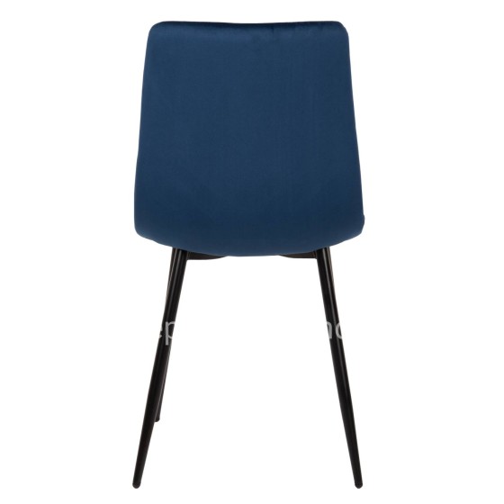 DINING CHAIR LATRELL HM8587.08 BLUE VELVET & BLACK METAL LEGS 43x54x88Hcm.