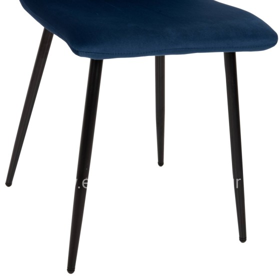 DINING CHAIR LATRELL HM8587.08 BLUE VELVET & BLACK METAL LEGS 43x54x88Hcm.