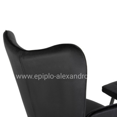 ΠΟΛΥΘΡΟΝΑ ΜΠΕΡΖΕΡΑ CRAWLEY ΜΕ ΥΠΟΠΟΔΙΟ HM8918.04 ΜΑΥΡΟ ΒΕΛΟΥΔΟ 70x57x103Y εκ.