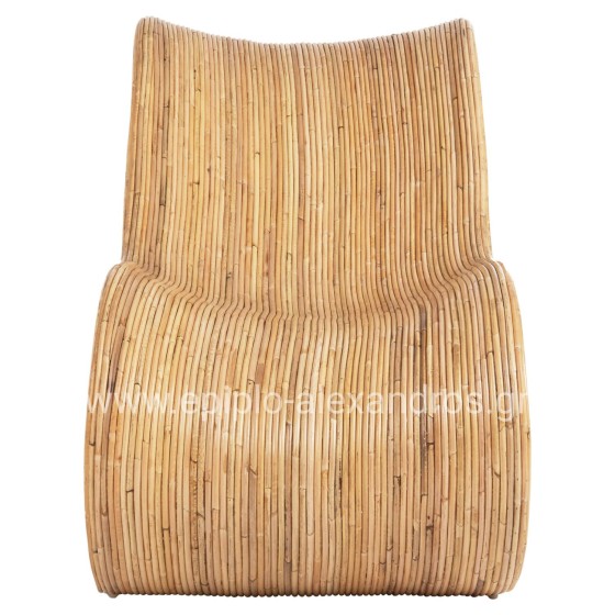 ARMCHAIR CURVY LOUNGE HM9645.01 RATTAN IN NATURAL COLOR 63x128x97Hcm.