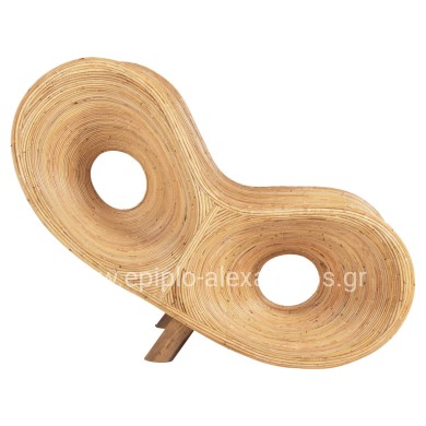 ARMCHAIR CURVY LOUNGE HM9645.01 RATTAN IN NATURAL COLOR 63x128x97Hcm.