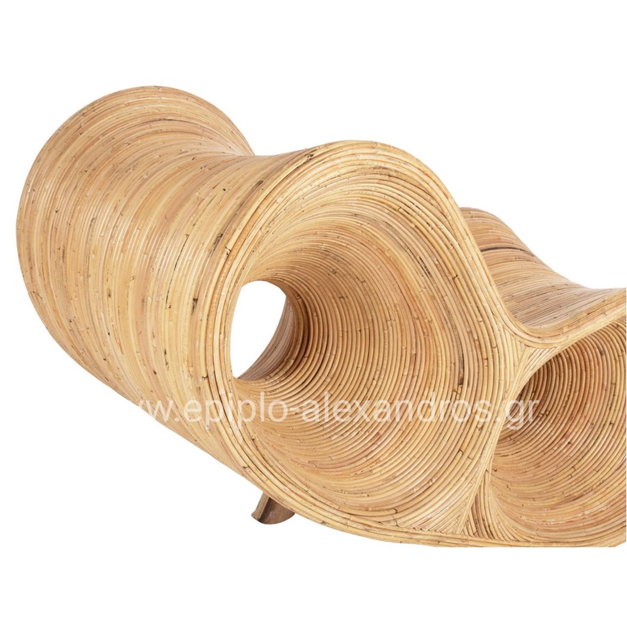 ARMCHAIR CURVY LOUNGE HM9645.01 RATTAN IN NATURAL COLOR 63x128x97Hcm.