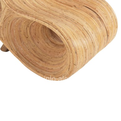ARMCHAIR CURVY LOUNGE HM9645.01 RATTAN IN NATURAL COLOR 63x128x97Hcm.