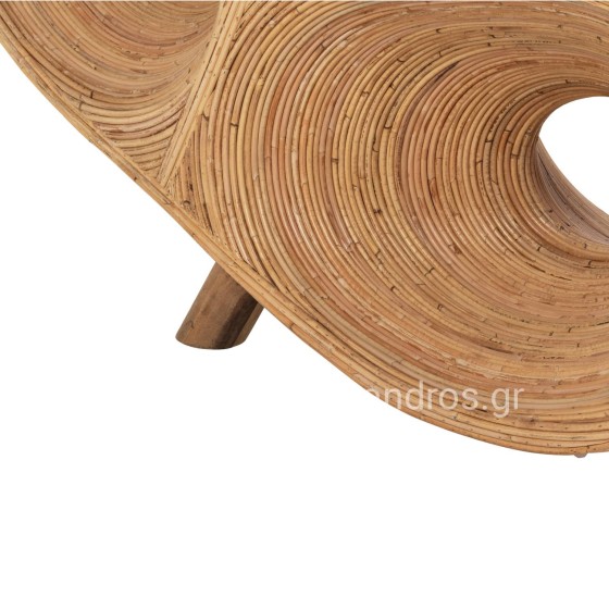 ARMCHAIR CURVY LOUNGE HM9645.01 RATTAN IN NATURAL COLOR 63x128x97Hcm.