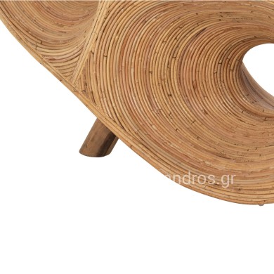 ARMCHAIR CURVY LOUNGE HM9645.01 RATTAN IN NATURAL COLOR 63x128x97Hcm.