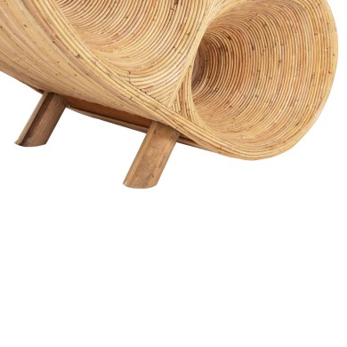 ARMCHAIR CURVY LOUNGE HM9645.01 RATTAN IN NATURAL COLOR 63x128x97Hcm.