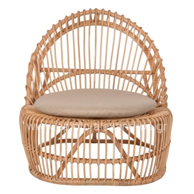 ARMCHAIR ENTROPY HM9840.01 RATTAN IN NATURAL-ECRU CUSHION 80x97x85Hcm.