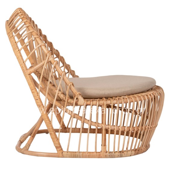 ARMCHAIR ENTROPY HM9840.01 RATTAN IN NATURAL-ECRU CUSHION 80x97x85Hcm.