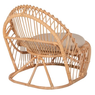 ARMCHAIR ENTROPY HM9840.01 RATTAN IN NATURAL-ECRU CUSHION 80x97x85Hcm.