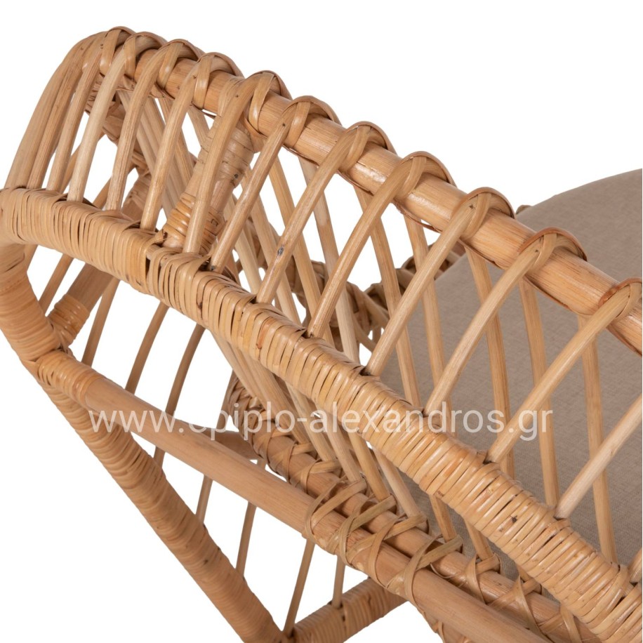 ARMCHAIR ENTROPY HM9840.01 RATTAN IN NATURAL-ECRU CUSHION 80x97x85Hcm.