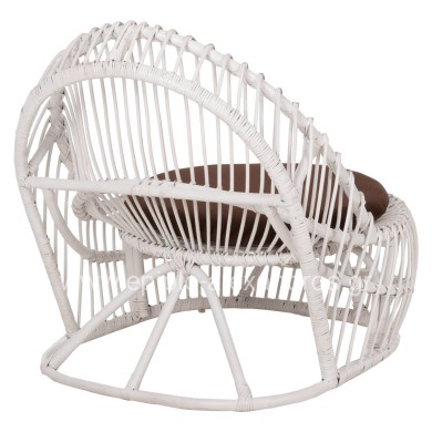 ARMCHAIR ENTROPY HM9840.02 RATTAN IN WHITE-BROWN CUSHION 80x97x85Hcm.