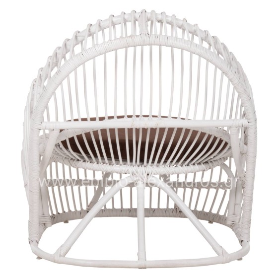 ARMCHAIR ENTROPY HM9840.02 RATTAN IN WHITE-BROWN CUSHION 80x97x85Hcm.