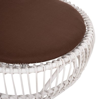 ARMCHAIR ENTROPY HM9840.02 RATTAN IN WHITE-BROWN CUSHION 80x97x85Hcm.