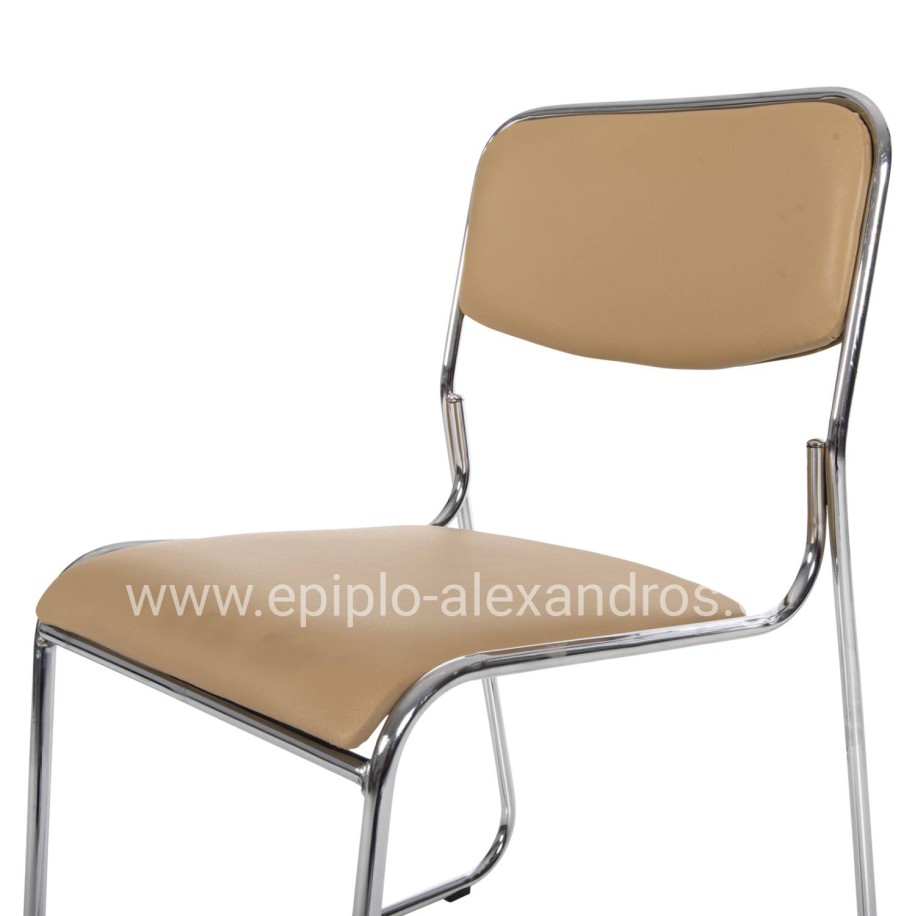 CONFERENCE/GUEST CHAIR MABEL HM1019.07 CHROMED FRAME-MOCHA PU 47x48x78Hcm.