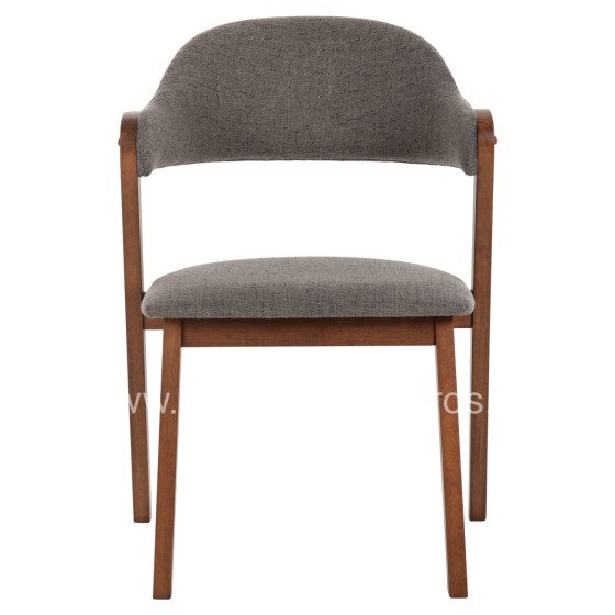 DINING CHAIR RIDER HM9734.01 RUBBERWOOD IN WALNUT COLOR-GREY FABRIC 59x59x83Hcm.