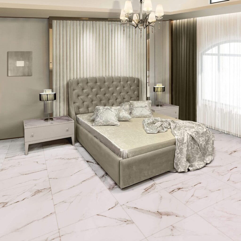 Bedroom set of excellent quality and construction upholstered with stainless and waterproof fabric.